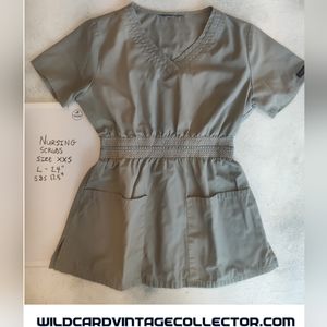Grey/Green top shirt nurse scrub size XXL